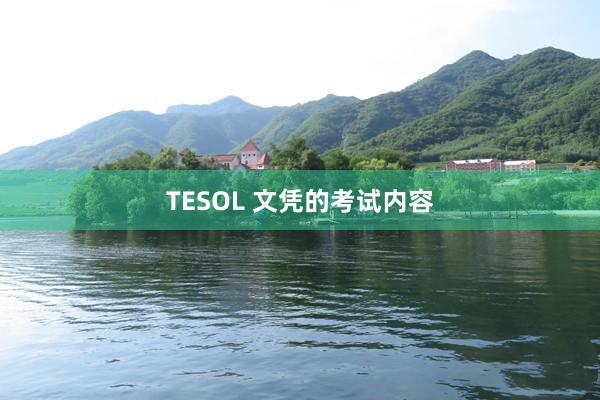 TESOL 文凭的考试内容