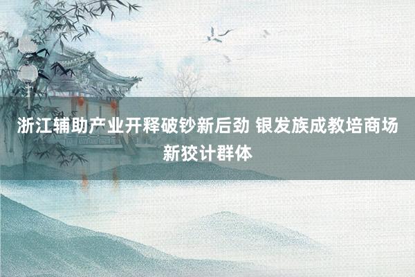 浙江辅助产业开释破钞新后劲 银发族成教培商场新狡计群体