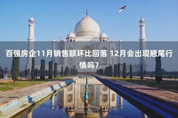 百强房企11月销售额环比回落 12月会出现翘尾行情吗？
